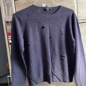 Acrobat wool blend distressed sweater, size L